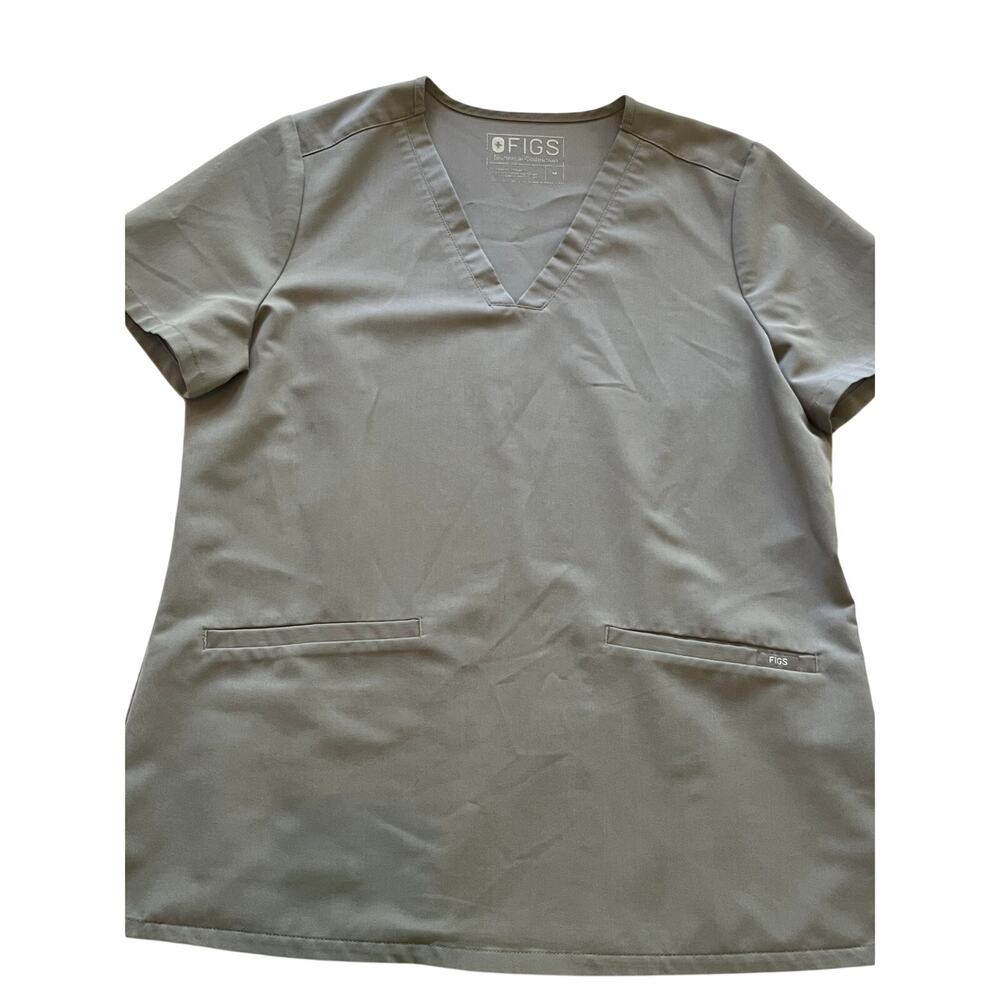 FIGS Casma 3-Pocket Scrub Top Women's Medium Graphite Gray V-Neck FW1100